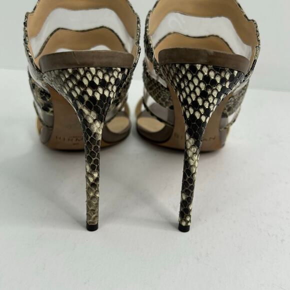 Alexandre Birman stiletto open toe slide python patent sandals size EU 40 - Picture 5 of 10